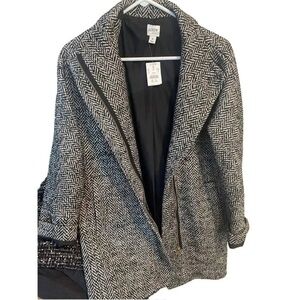 J. Crew Women's Black and White Herringbone Blazer